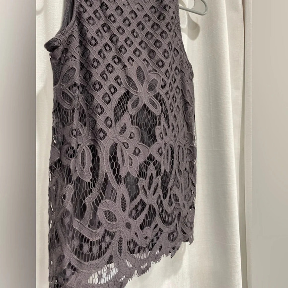 Rewind Grey Tank Crochet Mesh Front Size Small - Picture 1 of 5